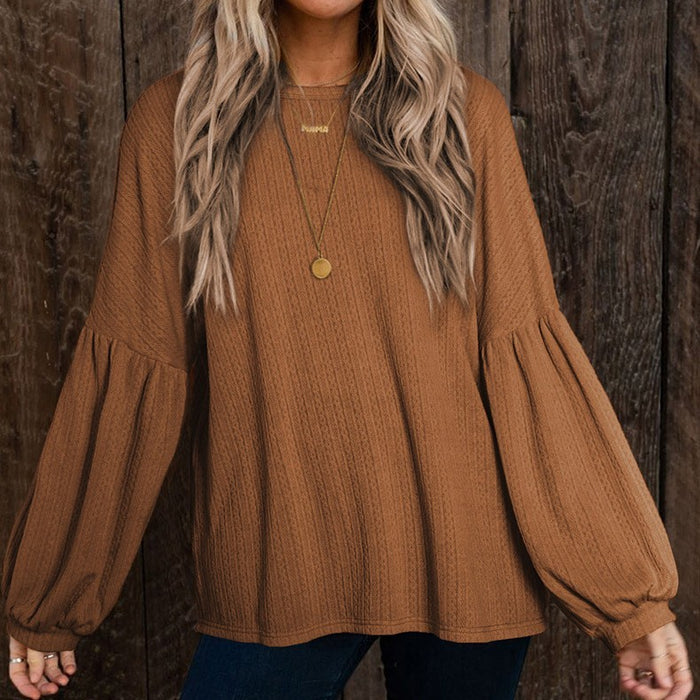 Women's European And American Loose Casual Style Puff Sleeve Top