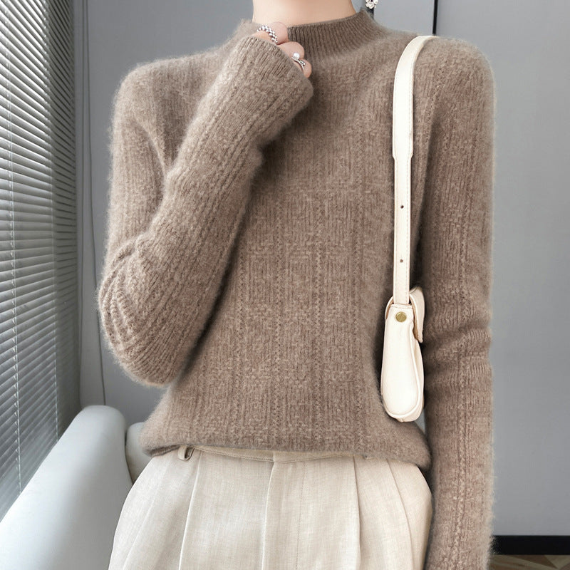 Pure Wool Turtleneck Sweater Seamless Simple