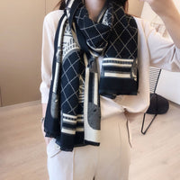 Paris tower double face warm scarf