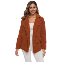 European And American Lamb Fleece Thickened Women's Sweater Coat