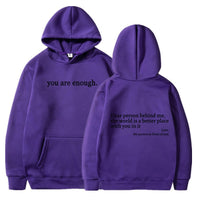 Women's Brushed Hoody Plain Letters