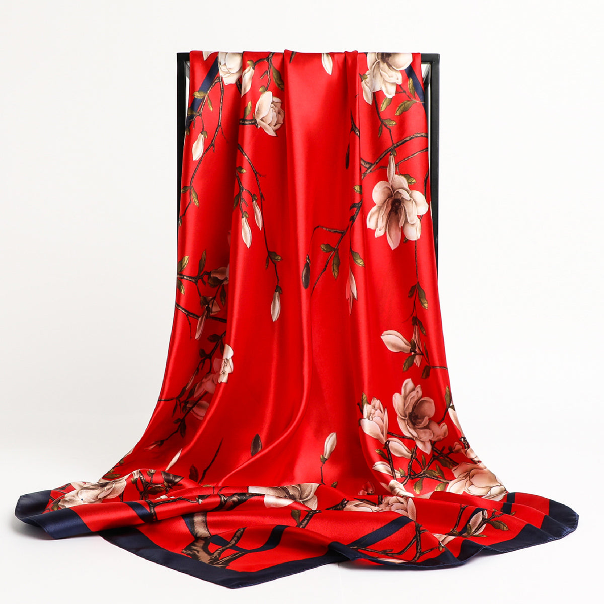 Women's Floral Print Square Scarf Sunscreen Travel Shawl