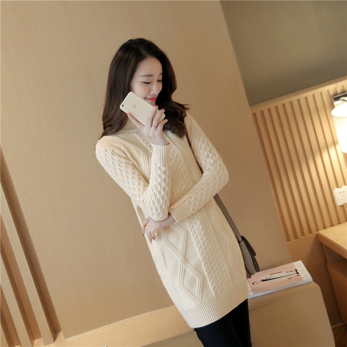 Knitted Sweater Pullover Bottoming Sweater Twist Korean Style Women's Clothing