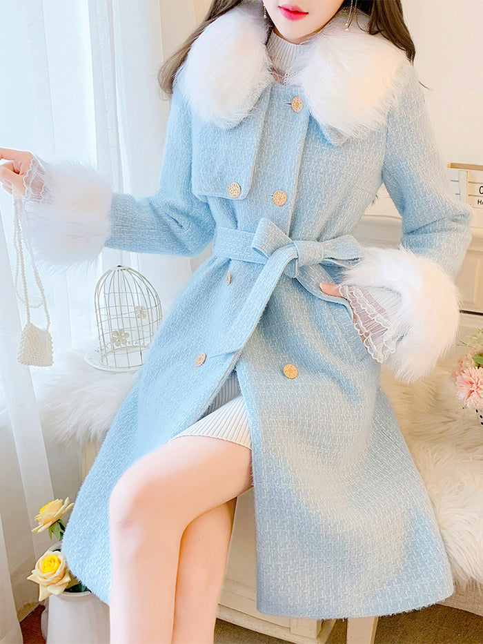 Women's Long Over Knee Woolen Coat