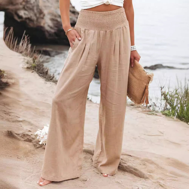 Casual Wide-leg Cotton And Linen Popular Loose Trousers