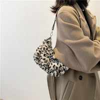 Leopard Pattern Plush Bag Personality Diagonal Women Bag Chain Bag Bag Shoulder