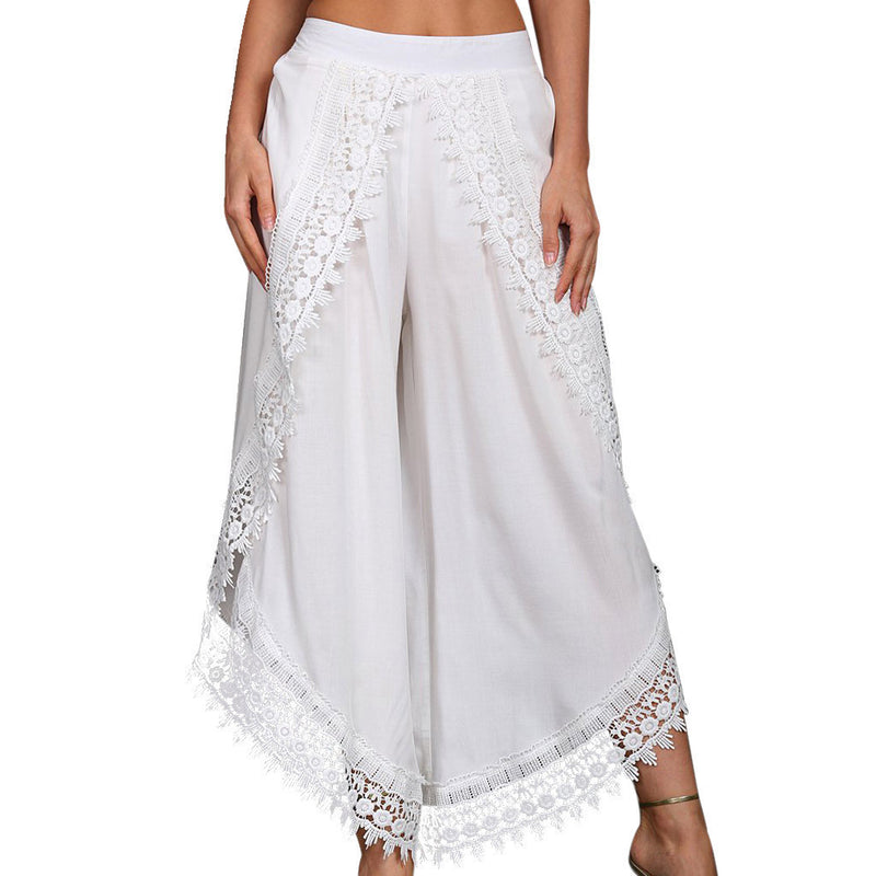 Lace fashion wide-leg pants