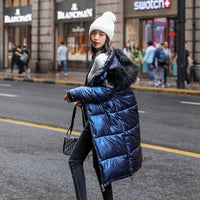 Slim and Thin Korean Style Long knee-length Down Padded jacket