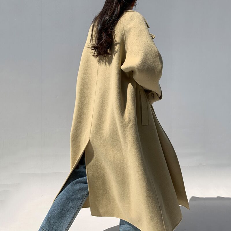 Lapel Simple Temperament Woolen Coat