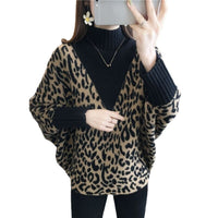 Fake Two Sweater Coat Woman Loose Languid