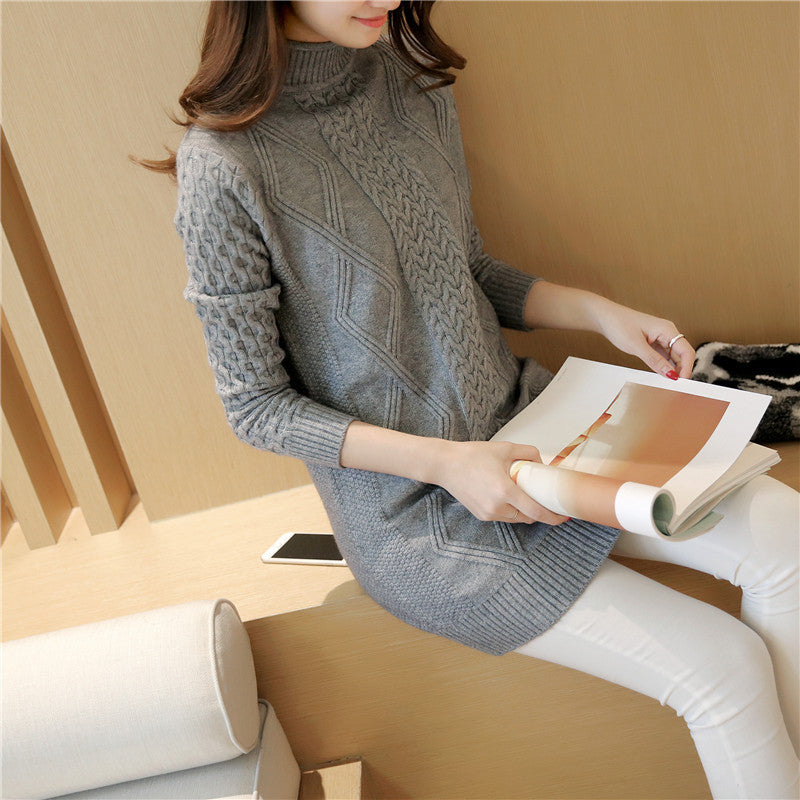 Knitted Sweater Pullover Bottoming Sweater Twist Korean Style Women's Clothing