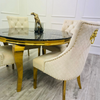 Copy of Louis Gold Dining Table Round Black Marble