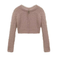 Pure Desire Style Hot Girl Mink-like Wool Short Sweater Top Elegant Slim Sexy Niche Cardigan