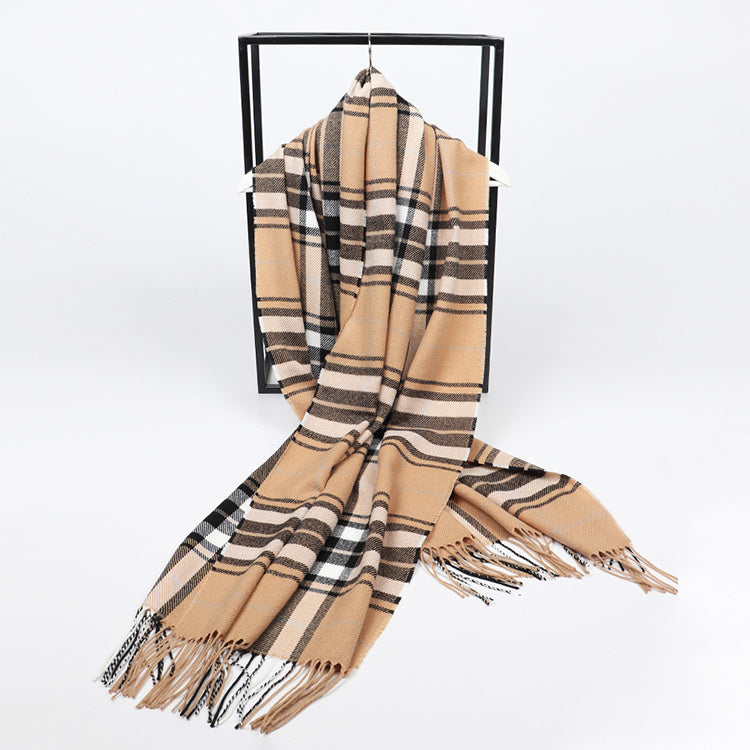 15-color Checkered Towel Imitation Cashmere Wool Blanket For Women