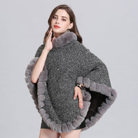 Knit sweater cloak shawl coat women