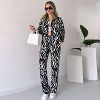 Women's Fashion Casual Loose Long Sleeve Trousers Suit