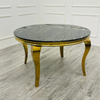 Copy of Louis Gold Dining Table Round Black Marble