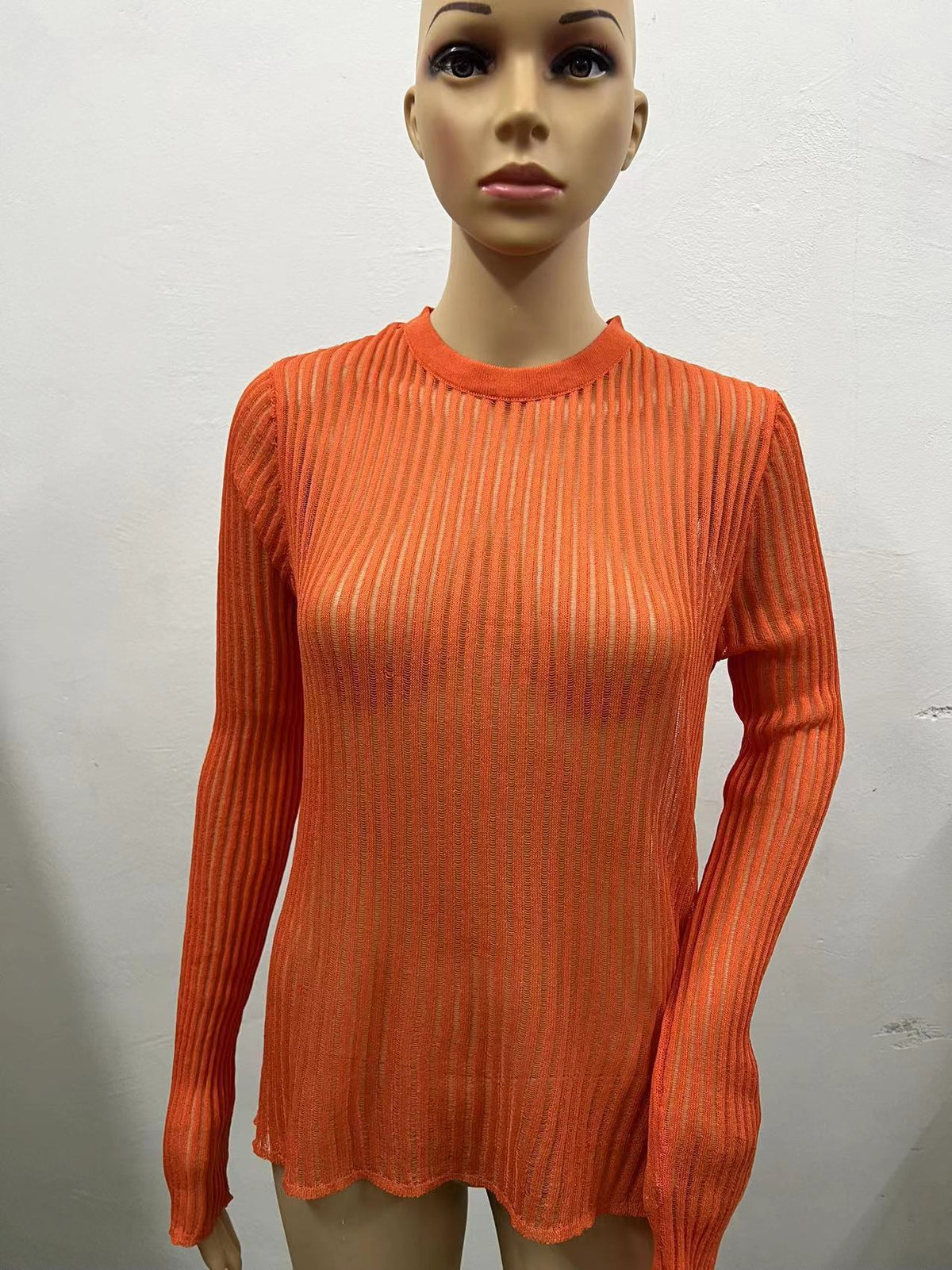 Round Neck Thin Breathable Knitted Wool Top