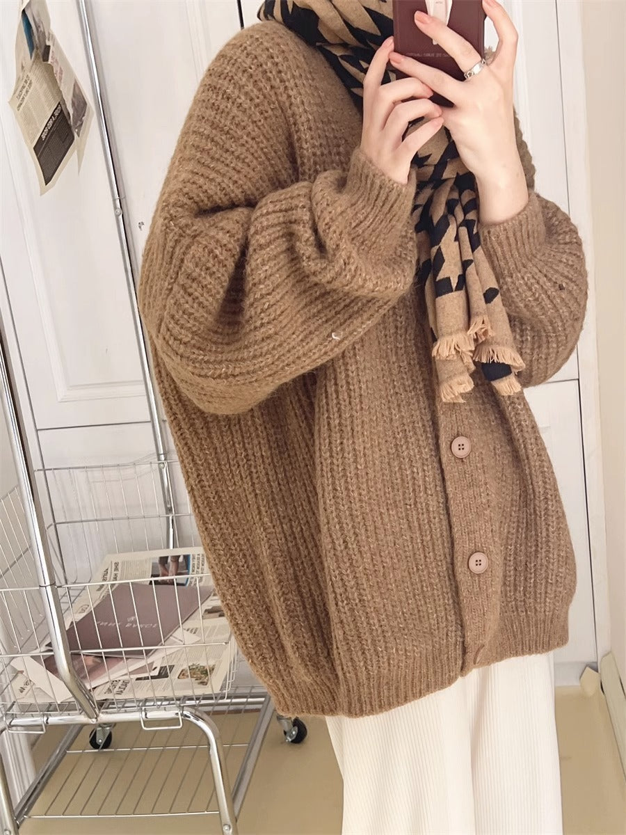 Thick Needle Thickening Cardigan Sweater Baggy Coat