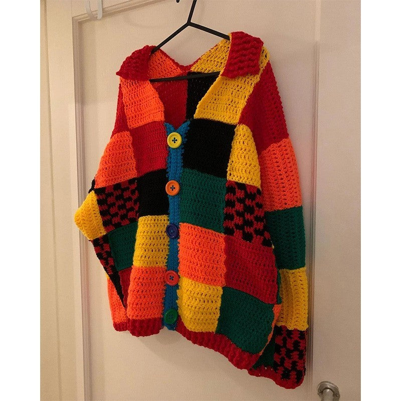 American Vintage Plaid Knit Soft Sweater