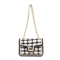 Chain Plaid One-shoulder Small Square Bag