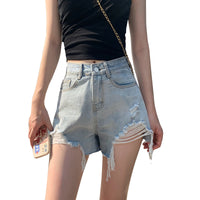 Women's Summer Thin High-waisted Denim Shorts