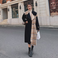 Temperament Commuter All-match Woolen Coat Contrast Stitching Fashion