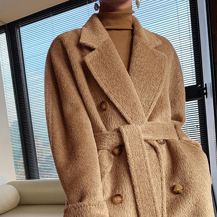 Women's Mid-length Winter Thick Woolen Cashmere Coat