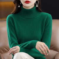 Lapel Sweater Women's Autumn And Winter Women's Solid Color Turtleneck Knitting Bottoming Shirt Sweater