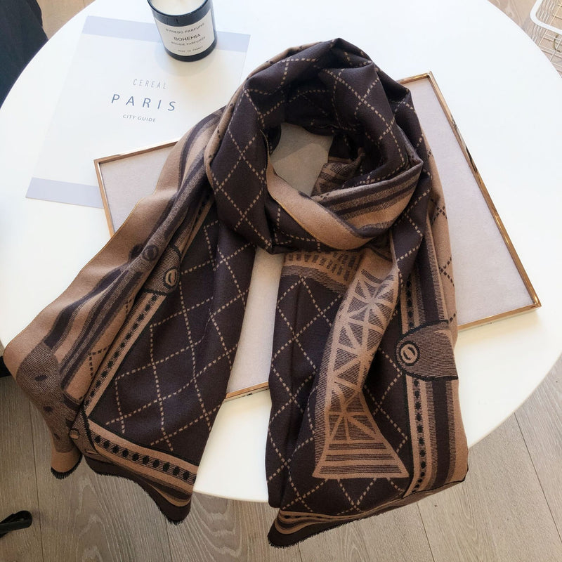 Paris tower double face warm scarf