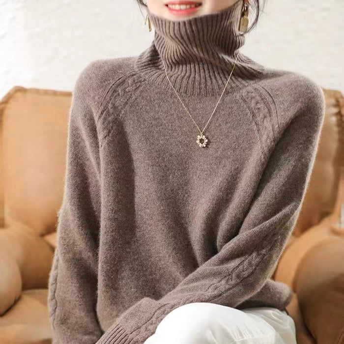 Women's Turtleneck Knitting Sweater Loose Western Style