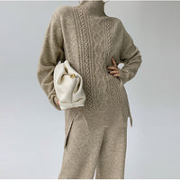 Idle Style Fashionable Set That Makes You Look Younger Women's Turtleneck Knitting Sweater