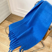 Solid Color Thick Mohair Artificial Cashmere Scarf