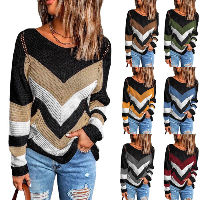 Women's Colorblock New Loose Knit Sweater