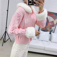 Women's Trendy Wool Knitted Cardigan With Cuffs