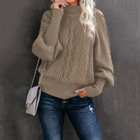 New Style Medium Neck Sweater Women's Loose Long Sleeve Knitting