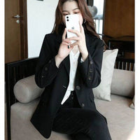 Loose Leisure All-matching Mid-length Suit Top For Women