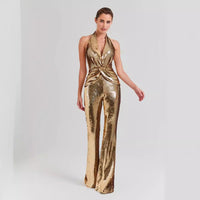 Elegant Graceful Backless Sequined Women's Jumpsuit