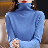 Pile Collar Woolen Sweater Women's Bottoming Shirt Turtleneck Sweater