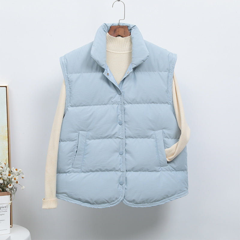 Korea Dongdaemun Loose Casual Stand Collar Vest Jacket