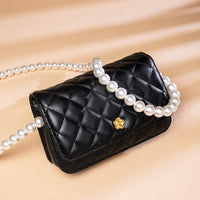 Leather Small Fragrance Style Diamond Chain Bag