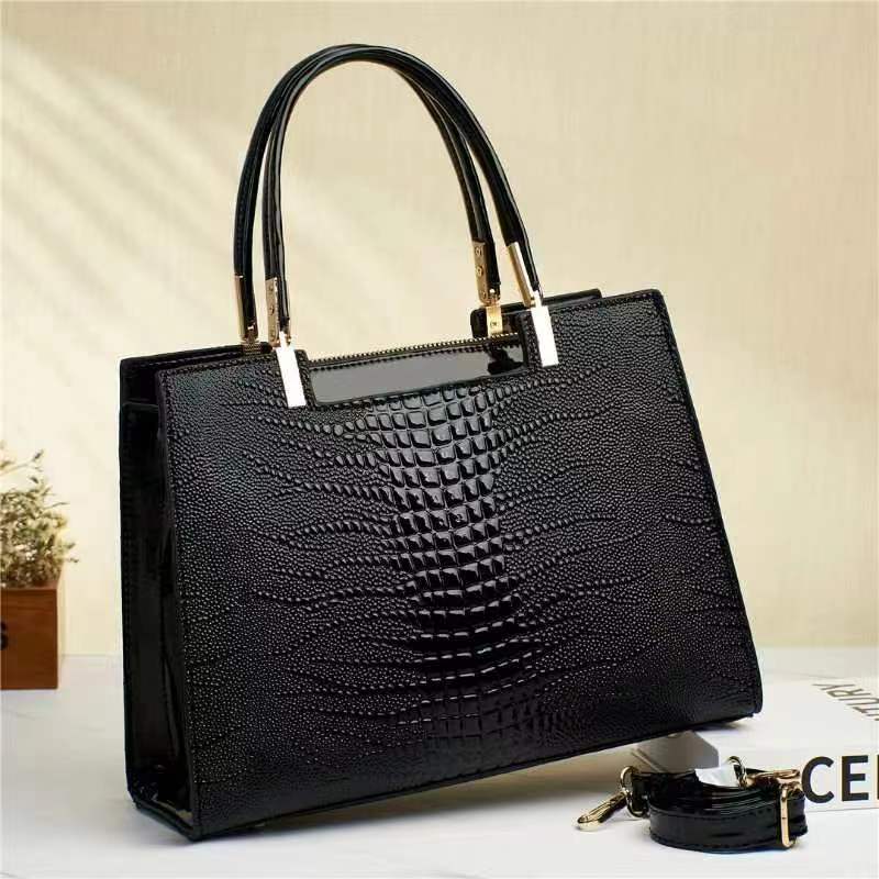 Women's Fashion Crocodile Pattern Shoulder Crossbody Handbag