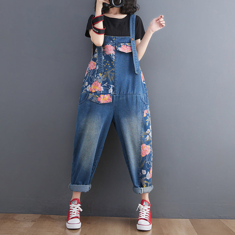 Women's Korean Version Of The New Large Size Jean Suspenders