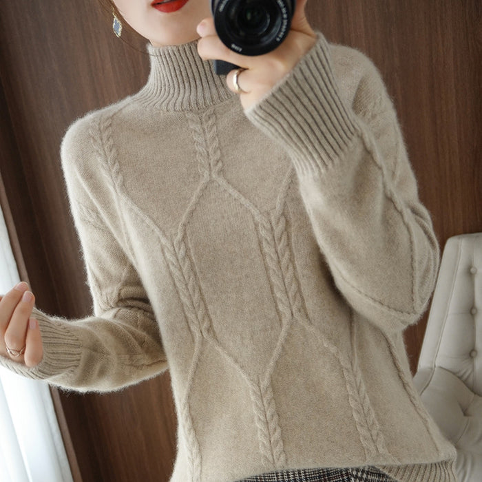 Women's Thickened Turtleneck Wool Bottoming Sweater