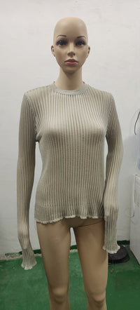 Round Neck Thin Breathable Knitted Wool Top