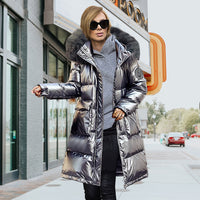 Mid-length Thickened Shiny Women's Padded Jacket