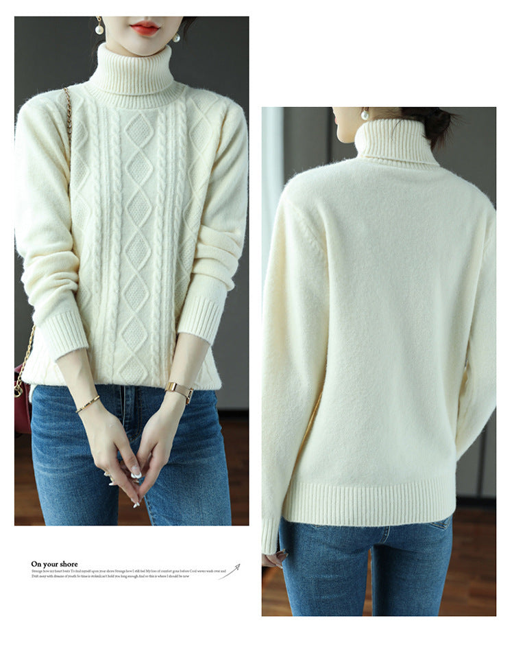 Turtleneck Cashmere Sweater Women's Wear Autumn And Winter Thick Warm Casual Top