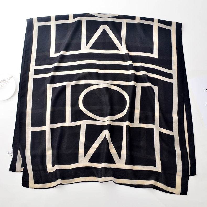 Autumn And Winter Korean Style All-matching Geometric Shawl Sunscreen Scarf Inspired Design Warm Scarf