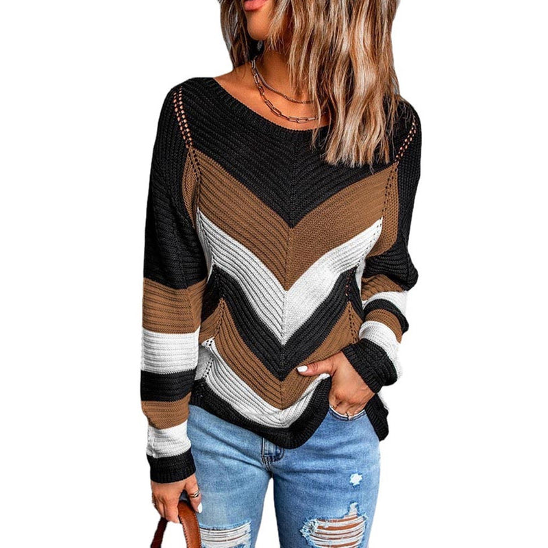 Women's Colorblock New Loose Knit Sweater