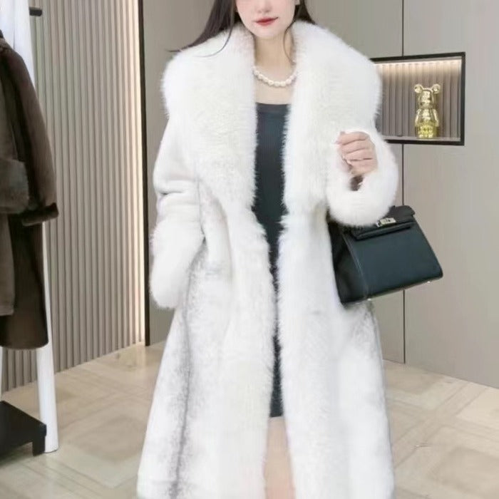 Mink Hair Fur And Leather Overcoat Women